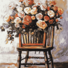 Vintage Flowers On Chair Diamond Painting