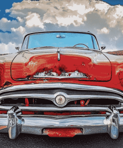 Vintage Red Mercury Car Diamond Painting