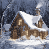 Vintage Snowy House Diamond Painting