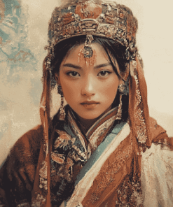 Vintage Tibet Woman Diamond Painting