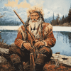 Vintage Trapper Scene Diamond Painting