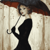 Vintage Umbrella Lady Diamond Painting