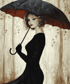 Vintage Umbrella Lady Diamond Painting