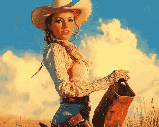 Vintage Western Women Diamond Painting