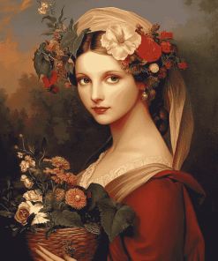 Vintage Woman Flower Diamond Painting