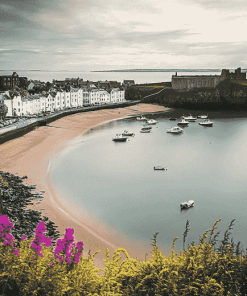 Wales Tenby Harbour Landscape Diamond Painting