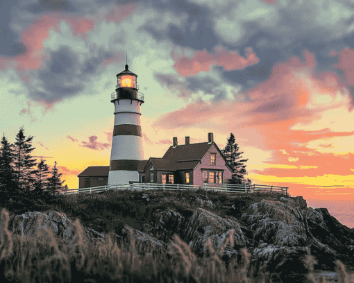 West Quoddy Maine Lighthouse Diamond Painting