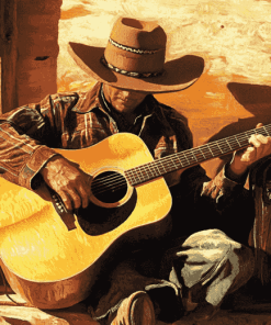 Western Guitar Vintage Diamond Painting