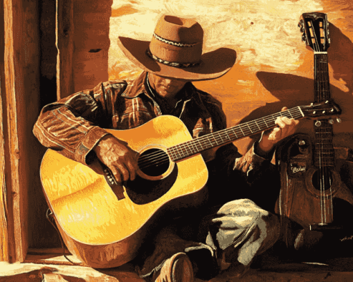 Western Guitar Vintage Diamond Painting