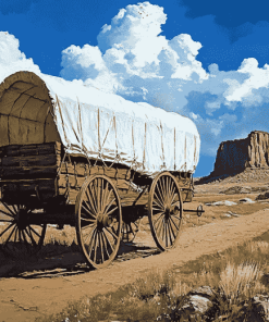 Western Wagons in Motion Diamond Painting