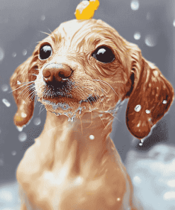 Wet Dog Delight Diamond Painting