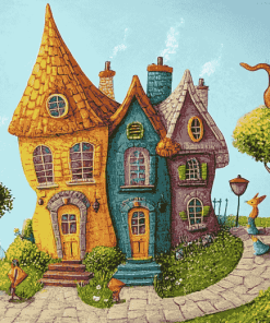 Whimsical Cartoon House Diamond Painting