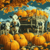 Whimsical Wagon Cows Diamond Painting