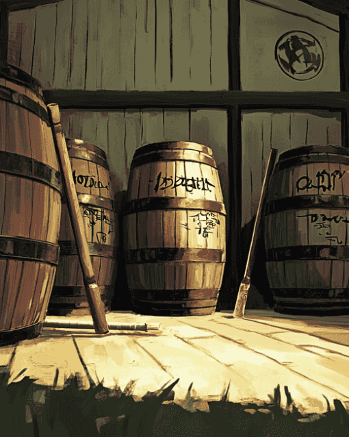 Whiskey Barrel Animation Diamond Painting