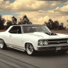 White Chevrolet El Camino Engine Diamond Painting