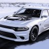 White Dodge Hellcat Muscle Car Diamond Painting