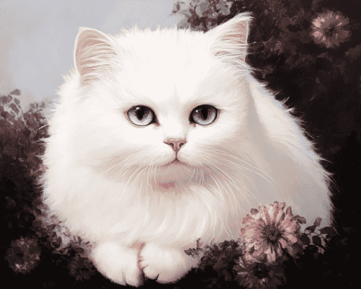 White Persian Kitten Diamond Painting