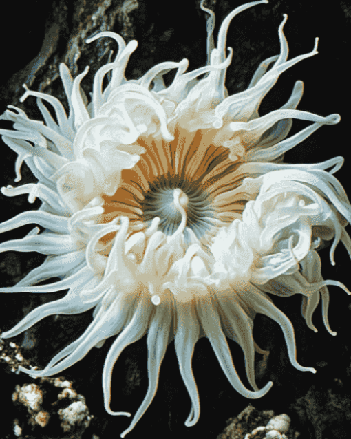 White Sea Anemone Ocean Life Diamond Painting