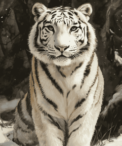 White Siberian Tiger Diamond Painting