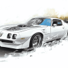 White Trans Am Car Diamond Painting