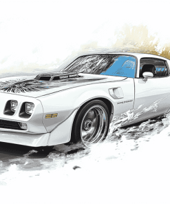 White Trans Am Car Diamond Painting