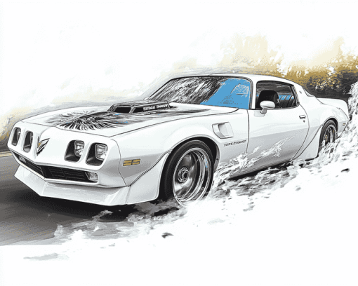 White Trans Am Car Diamond Painting