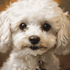 White Yorkiepoo Puppy Diamond Painting