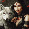 Wolf and Woman Diamond Painting