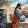 Woman At The Well Vintage Diamond Painting