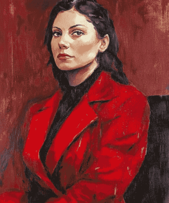 Woman In Red Coat Diamond Painting