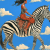 Woman Riding Zebra Diamond Painting