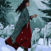 Woman and Wolves Animation Diamond Painting