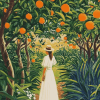 Woman in Vintage Orange Grove Diamond Painting