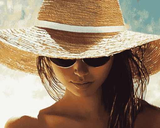 Woman's Straw Hat Diamond Painting