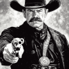 Wyatt Earp Black and White Diamond Painting