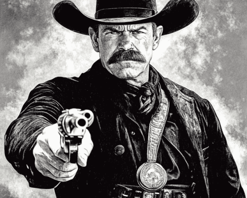 Wyatt Earp Black and White Diamond Painting