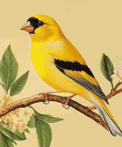 Yellow Finch Bird Diamond Painting