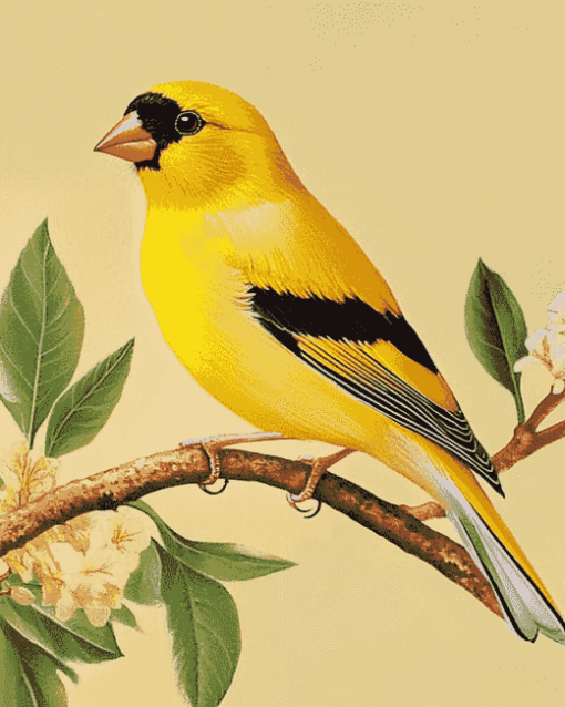 Yellow Finch Bird Diamond Painting