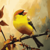 Yellow Finches Bird Diamond Painting