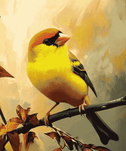 Yellow Finches Bird Diamond Painting