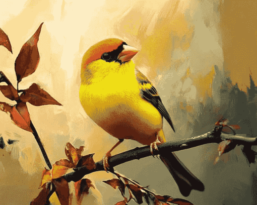 Yellow Finches Bird Diamond Painting