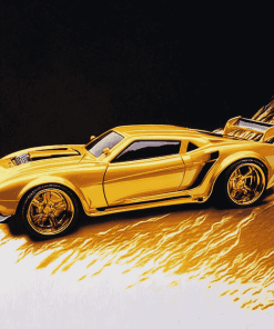 Yellow Hot Wheels Cars Diamond Painting