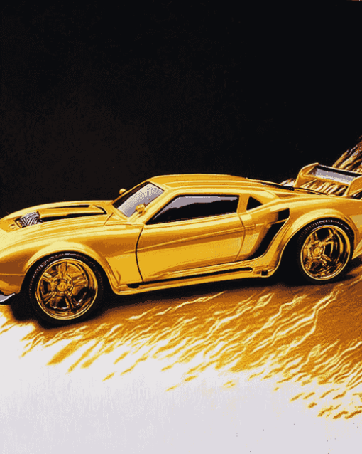 Yellow Hot Wheels Cars Diamond Painting