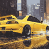 Yellow JDM Car Style Diamond Painting