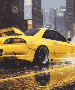 Yellow JDM Car Style Diamond Painting