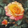 Yellow and Pink Rose Blossoms Diamond Painting