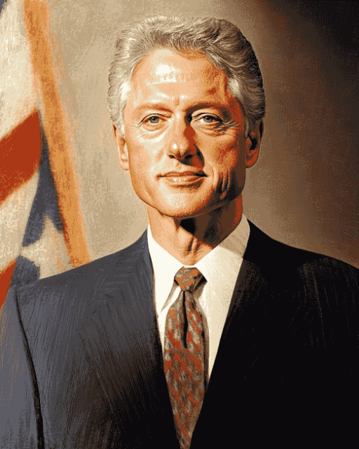 Young Bill Clinton Politician Diamond Painting