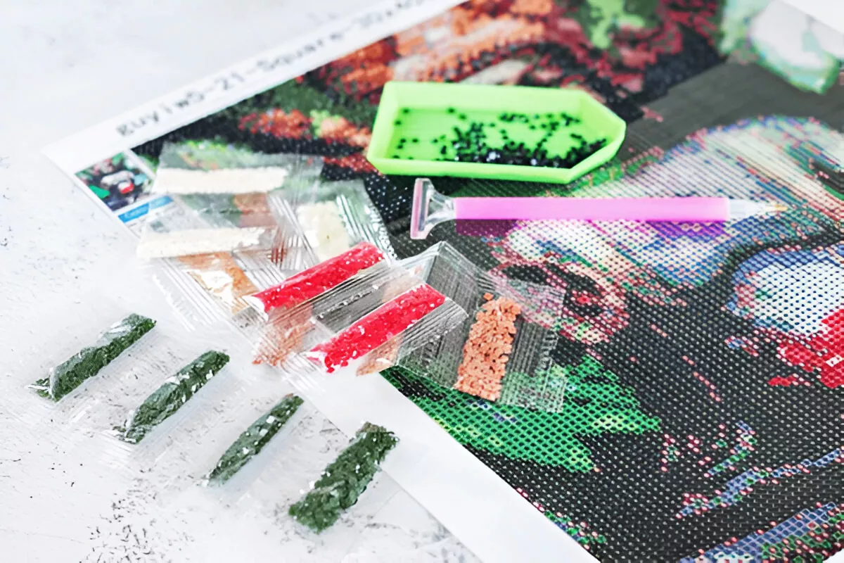 diamond painting step 1